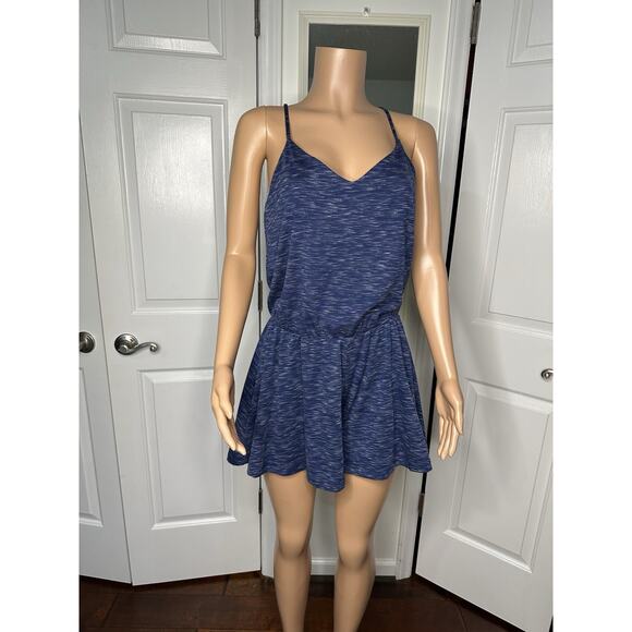 NEW Gap Womens Playful Softspun Knit Cami Romper T Back Stretch Blue M NWT - Picture 2 of 9